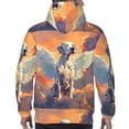 thumbnail image 7 of Pofeuu Colorful Cloud Spotted Dog Print Mens Casual Hooded Collar Drawstring Hoodies Pullover Sweatshirts Casual Long Sleeve Shirts-X-Large, 7 of 7
