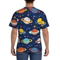 thumbnail image 3 of Bixox Men's Planets and Stars Printed Short Sleeve Skinny Athletic T-Shirt, 3 of 6