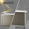 thumbnail image 3 of Decksplore 180 Gallon Outdoor Storage Box Waterproof Lockable Resin Deck Box Large, for Storing Pool Accessories, Tools, Toys. UV-Resistant, Brown, 3 of 8