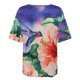 thumbnail image 4 of Puntoco - Camiseta con cuello en V para mujer, informal, de talla grande, con estampado de flores escénicas Puntoco Puntoco-4538, 4 of 9