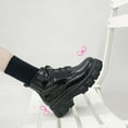 thumbnail image 7 of KIJBLAE Women's Ankle Boots Gothic Punk Style Black Patent Leather Lace Up Chunky High Heels Autumn Winter Shoes Black 37, 7 of 7