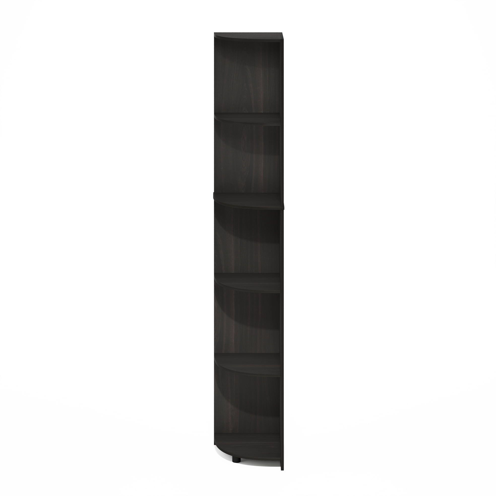 Furinno ECON 5-Tier Corner Shelf Bookcase in Bookshelf in Espresso