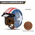 thumbnail image 3 of AHR Run-O5 Retro 3/4 Open Face Motorcycle Helmet Snap on Sun Shield Visor Patriotic Flag Style, L, 3 of 11