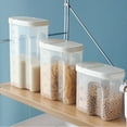 thumbnail image 4 of AMERTEER Kitchen Food Storage Box Cereal Storage Dispenser Tank Airtight Plastic Rice Containers Sealed Cans For Coarse Cereals Grains, 4 of 9