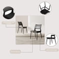 thumbnail image 3 of Hassch Modern Dining Chairs Set of 2, PU Leather Upholstered Kitchen Side Chairs with Ergonomic Backrest and Metal Legs, Black, 3 of 8