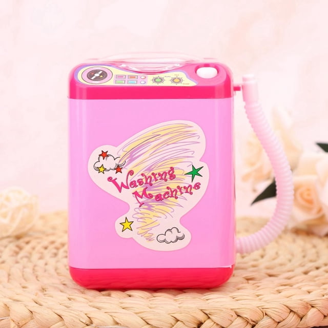 Mini Limpiador de Cepillos de Maquillaje de Lavadora de Juguete, Juguete de Limpieza de Esponjas de Lavadora Automática para Niñas Damas