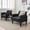 Black-2PCS, variant on LAZZO Fabric Accent Arm Chair, Wooden Frame Single Chair for Living room and Office, Black,2PCS