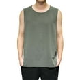 thumbnail image 1 of Aayomet Débardeur Basique pour Hommes et Été Décontracté Sans Manches Col Rond Imprimé Style Raglan (Vert, TG), 1 of 4