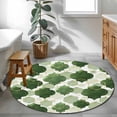 thumbnail image 5 of 3.3ft Washable Round Rug, Sage Green Moroccan Non-Slip Circle Area Rug for Entryway Bedroom, Abstract Gradient Gold Green Geometric Indoor Accent Floor Mat for Home Decor, 5 of 9