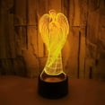 thumbnail image 5 of YSITIAN 3D Angel Wing Night Light Lamp Illusion Night Light 7 Color Changing Touch Switch Table Desk Decoration Lamps Gift YT-7374, 5 of 6