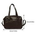 thumbnail image 2 of Yucurem Japanese School Handbag Pu Leather Jk Uniform Bag Ita Bag For Women (Dark Brown) Fashion shoulder bag (Dark Brown), 2 of 10