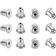TOSEERY 6Pairs/12Pcs Bullet S925 Sterling Silver Earring Backs for Studs, Hypoallergenic Safety Secure Ear Ring Locking Replacements to Replace Silicone Rubber & Butterfly Backings, Tight for Slim Posts
