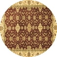thumbnail image 1 of Ahgly Company Indoor Round Oriental Brown Traditional Area Rugs, 6' Round, 1 of 4