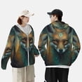 thumbnail image 4 of Disketp Vintage Pattern Fox for Men's Sun Protection Hoodie Performance Long Sleeve Fishing Outdoor Lightweight-Small, 4 of 7