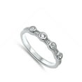 thumbnail image 4 of White Cubic Zirconia Circle Ring .925 Sterling Silver Thumb Band Jewelry Female Male Unisex Size 9, 4 of 4