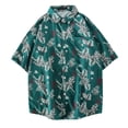 thumbnail image 4 of Mens Summer Beach Printed Shirts Short Sleeve Button Down Casual Loose Fitted Lighweight Vacation Lapel Collar Tops (XL, Multicolor), 4 of 4