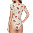 thumbnail image 4 of Fotbe Women Short Sleeve Bodysuit Round Neck Cartoon Flat Mushrooms Bodysuit For Women Round Neck Scoop Neck Long Sleeve Stretch Tops Jumpsuit-X-Large, 4 of 9