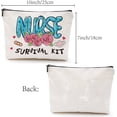 thumbnail image 2 of Nurse Survival Kit Bag Canvas Makeup Bags Cosmetic Bag Multi Purpose Pen Case Zipper Pouches Toiletry Travel Bag Purse for Nurse Birthday Gift Women Thank You Accessories School 10 x 7Inch, 2 of 6