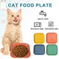thumbnail image 4 of Low-Profile 0.8 Inch Cat Feeding Bowl 5.5 Inch Diameter – Square Colored PP Bowl, Anti-Slip for Wet/Dry Food (Kittens/Short Legs) (Blue), 4 of 7