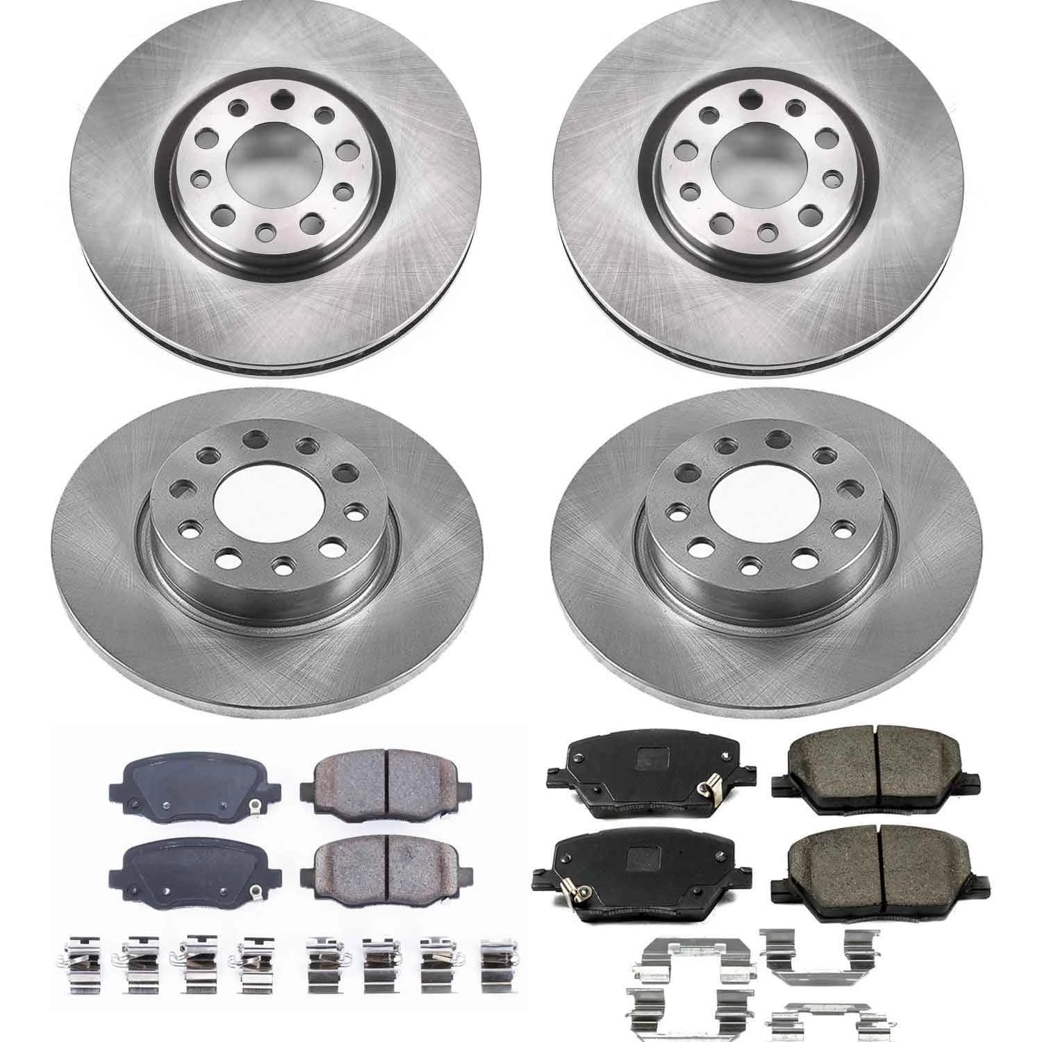 PowerStop Front and Rear Stock Replacement Brake Pad and Rotor Kit Fits: FIAT JEEP Select Models KOE7300