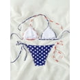 Louatui 4th Of July Womens String Two Piece Top Triangle Bikini Set