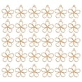 thumbnail image 1 of Uxcell 30Pcs Aleación de Pendientes de Bisel Abierto, Colgante de Marco Hueco de Flor del Cielo, Oro Claro, 1 of 6