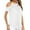 White, variant on Fesfesfes Workout Clothes for Women's Casual Lace Off Shoulder T-Shirt Solid Olor Hollow Out Round Neck Tops Womens T Shirt L(US:8)