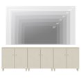 thumbnail image 3 of WAMPAT TV Stand Cabinets for 100+ Inch Flat Screen, 3-in-1 Modern Highboy Wooden Entertainment Center with 9 Compartments, Dark Beige, 3 of 8