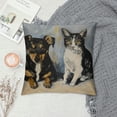 thumbnail image 2 of Orinice Dog Cat Graphic Decorative Throw Pillow Cover for Home Couch Living Room Bed Sofa Car Bedroom - Square 1PC 24x24in, 2 of 5