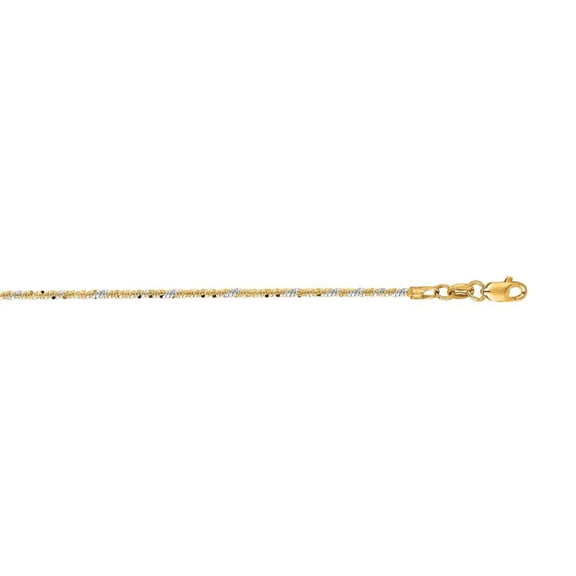 14k Yellow White Gold 1.5mm Sparkle-Cut Sparkle Chain With Lobster Clasp Necklace - 20 Inch