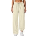 thumbnail image 2 of Noric Women's Jogger Pants High Waist Drawstring Elastic Waist with Pockets Adjustable‑Hem Relaxed‑Fit Casual Trousers, 2 of 6