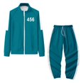 thumbnail image 1 of Juego de calamar chaqueta pantalones Cosplay deportes cremallera cárdigan Digital 456 impresión bolsillo sudaderas conjunto, 1 of 4
