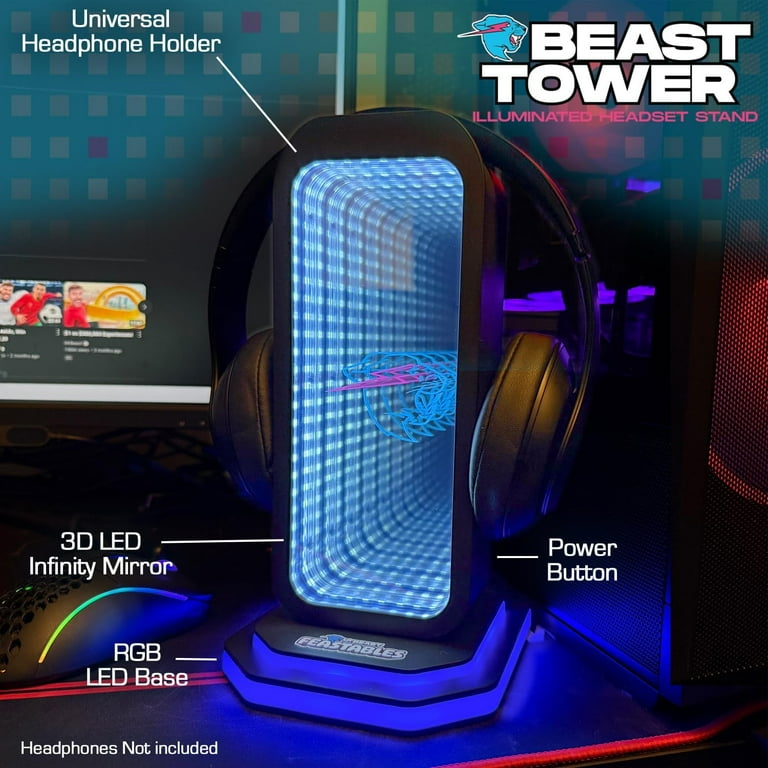 MrBeast Gaming Headphone Stand, RGB Light Display with Infinity