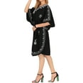 thumbnail image 2 of HAPPY BAY Women's Summer Loungewear Solid Casual Relaxed Caftan Knee Length Cover Up Dresses for Women 2X-3X Black, Embroidered, 2 of 4