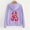 thumbnail image 3 of JOANKDMI Women's Boxing Gloves Pink Ribbon Hoodies Breast Cancer Awareness Graphic Pullover Sweatshirt Long Sleeve Pocket Drawstring Activewear Fight Like a Girl, 3 of 6
