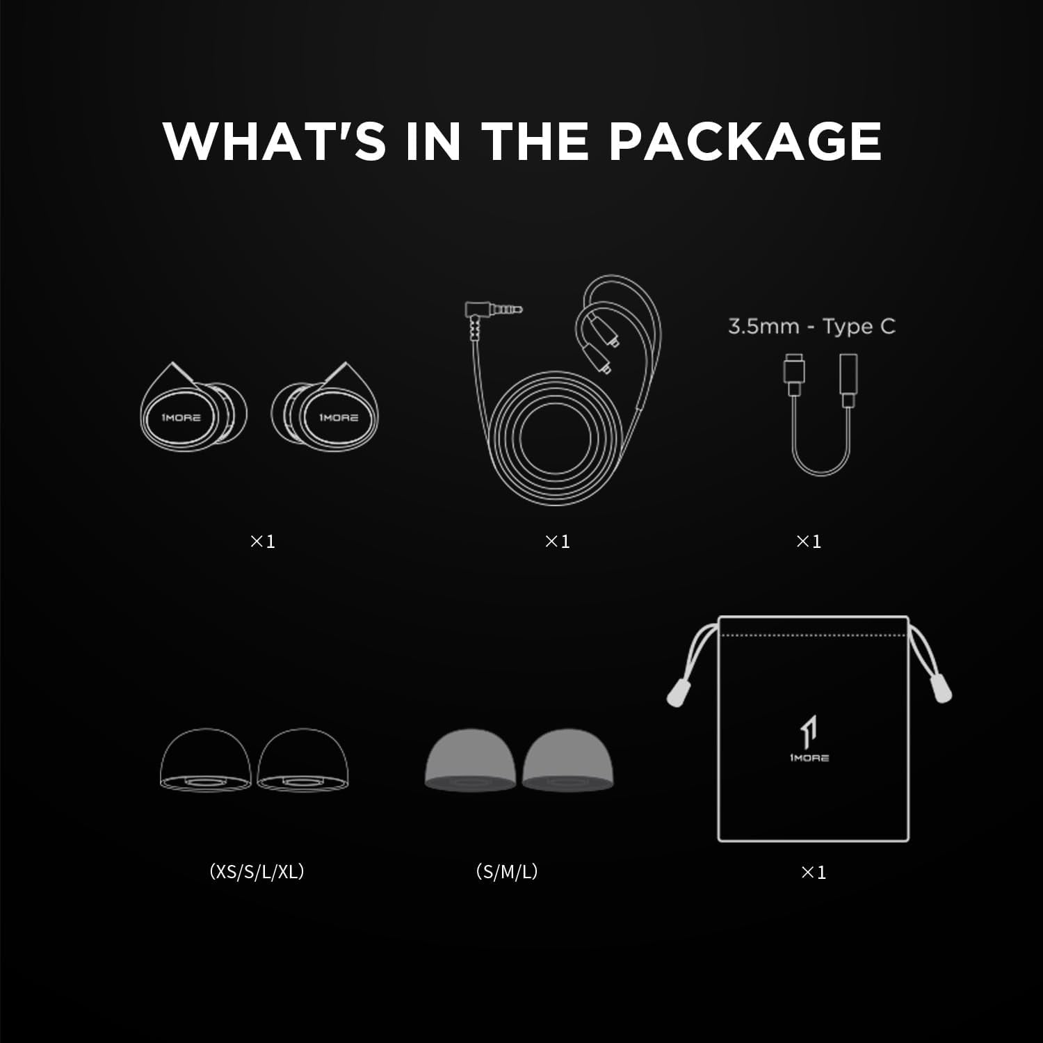 1MORE Wired Earbuds Headphones with Mic & Remote, 3.5mm Hi-Res Audio Jack, Tangle Free, Black