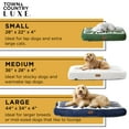 thumbnail image 3 of TOWN & COUNTRY LUXE CuddleTown Matisse Everwash® Pillow Pet Bed, Water Repellent Floor Pillow, Machine Washable Cover, Soft & Calming, Navy Blue, Small 28"x22"x4", 3 of 6