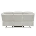 thumbnail image 5 of Lexicon Laconia Leather Double Reclining Sofa in Silver, 5 of 7