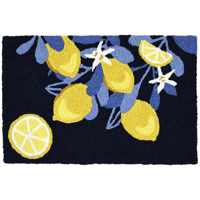 Jellybean JBVB003 20 x 30 in. Lemons on Indigo Indoor & Outdoor Accent