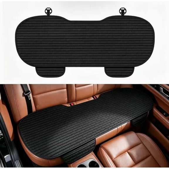 Car Back Seat Cover - Non-Slip & Breathable Bench Seat Protector with Side Pockets, for Most Cars Suvs and Trucks
