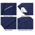 thumbnail image 4 of Men's 2-Piece SUIT Double-breasted solid color Suit Set buckle Shawl Lapel Slim-Fit Tuxedo Blazer  Dress & Pants, 4 of 4