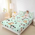 thumbnail image 2 of Manfei Cartoon Dog Illustration Fitted Sheet Full, Puppy Paw Bone Bed Set, Green, 3 Pieces, 1 Fitted Sheet and 2 Pillowcases, 2 of 6