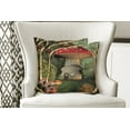 thumbnail image 4 of Ambesonne Colorful Throw Pillow Cover 2 Pack, Mushroom Magic Forest, 18", Red Pale Coffee Green, 4 of 6