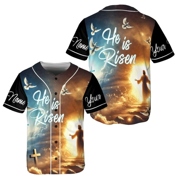 Lotusprinthandmade Personalized Jesus Christian Baseball Jersey XS-5XL Multicolor (XS), christian faith-based jersey