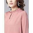 thumbnail image 3 of Zima Leto Women's Ruffled Pearl Embellished Collar Top, 3 of 9