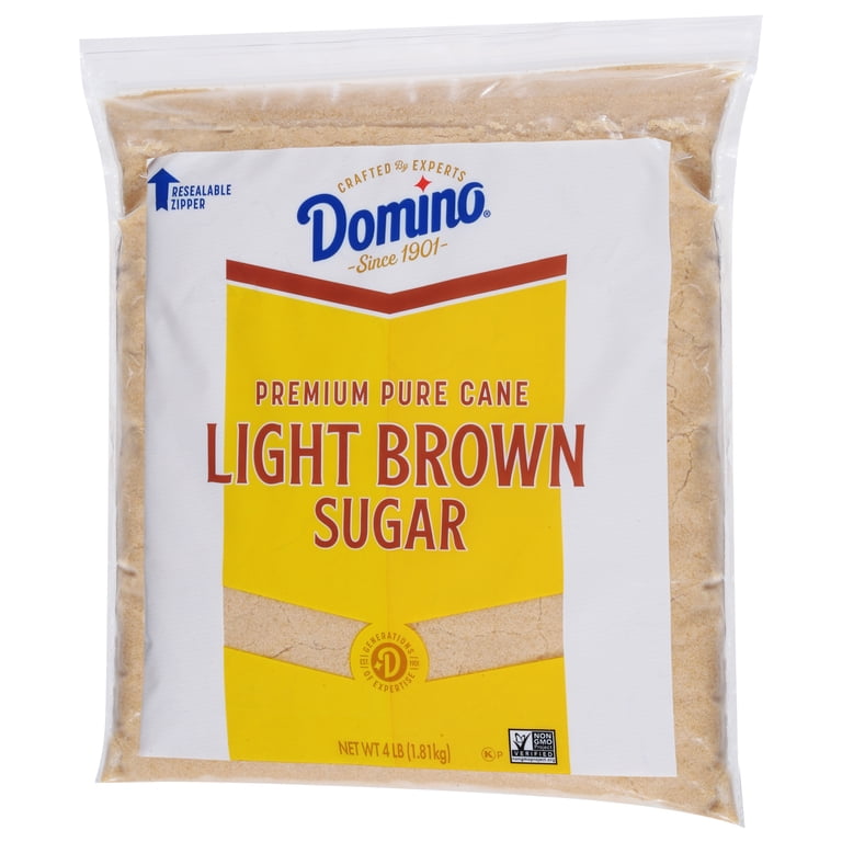 Domino Pure Cane Light Brown Sugar 4 lb Zipper-Pak - Walmart.com