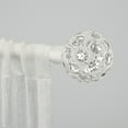 thumbnail image 5 of Exclusive Home Rings 1" Curtain Rod and Coordinating Finial Set, Matte White, Adjustable 66"-120", 5 of 5