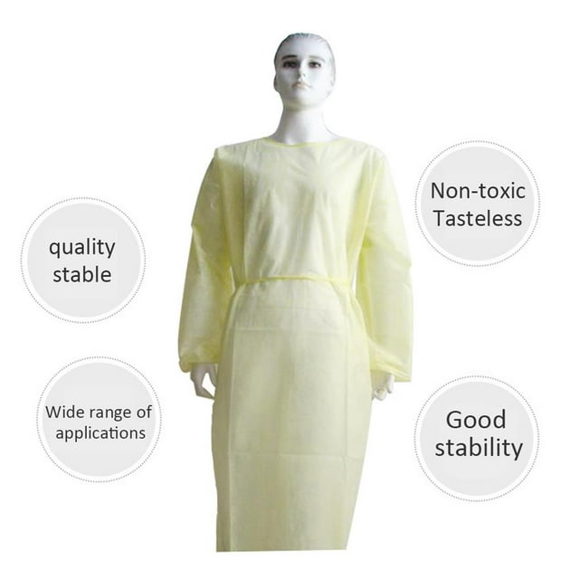 Langgg Robe d'Isolation Résistante aux Fluides Vêtement de Protection Non Tissé