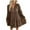 Coffee, variant on qolati Women's 2023 Fall Midi Dresses Boho Long Sleeve Button V Neck A-Line Dress Casual Smocked Swing Party Club Dress