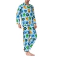 thumbnail image 2 of Fotbe Cartoon Monster Pattern Long Sleeve Pajama Set for Men,Sleepwear Set,2-piece Loungewear Set,Soft PJs Comfy Nightwear with Pockets-Large, 2 of 7